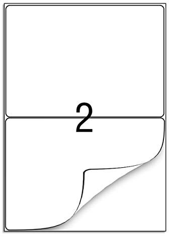 FungLam 210 x 148 mm, 100 fogli, 2 per pagina, etichette autoadesive per indirizzi, formato A4, etichette per spedizioni, stampanti, adatte per stampa laser a getto d'inchiostro e fotocopiatrice, 2