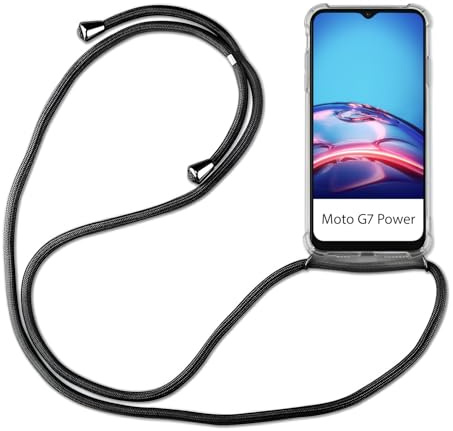 betterfon Hülle Kompatibel mit Motorola Moto G7 Power | Handykette Smartphone Halskette Hülle mit Band | Handyhülle mit Kordel zum Umhängen Kompatibel für Moto G7 Power | Schwarz