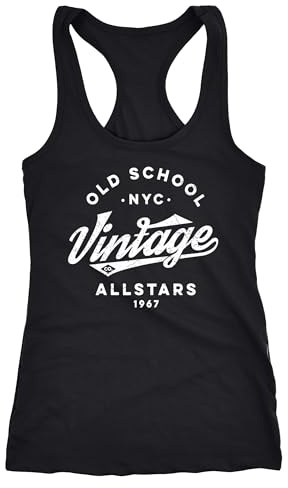 Neverless® Damen Tank-Top College Style Retro Schriftzug Oldschool Vintage Allstars Racerback