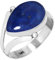 Jeweloporium Blau Echt Lapislazuli 925 Silber Ringe für Damen mit Stein Handgefertigt Silber Ringe Größe 60(19.1) Neujahr Geschenk Cocktail Schmuck
