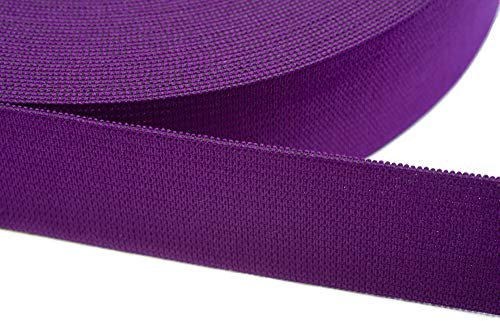Jajasio 12 Meter Gummiband zum Nähen in 20 Farben elastische Band für Kleid Rock Hosen 09 - lila 40mm