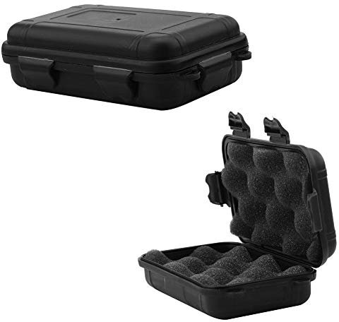 VIFER Stoßfeste Aufbewahrungsbox für den Außenbereich, wasserdicht, versiegelt, Hartschale, stoßfest, für Luft, Camping, Wandern, Angeln, Survival, im Freien (S-schwarz)