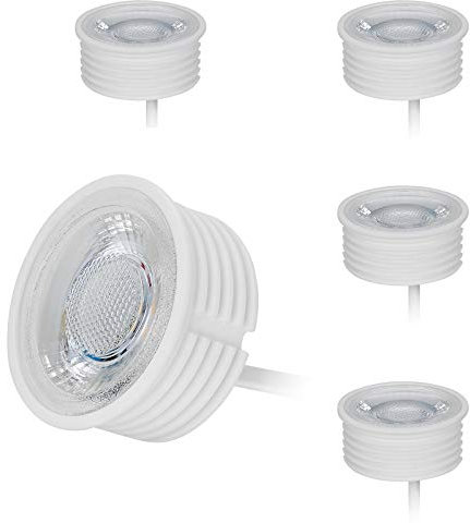 HCFEI 5x LED Modul flach GU10 Ersatz 230V 5 Watt Warmweiß 3000K Dimmbar Einbaustrahler Einbau-Spot 38°Abstrahlwinkel