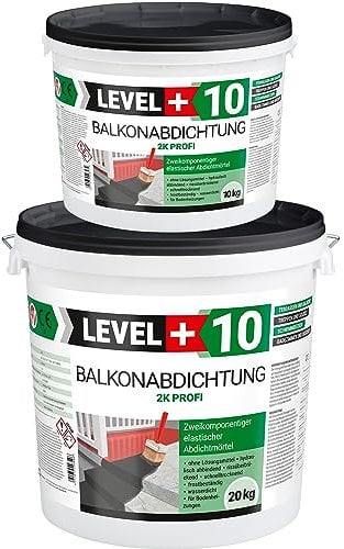 Balkonabdichtung 30 kg, flexibel Dichtschlämme 2K, Abdichtung, Terrasse, Balkone, Keller, Dusche, Bad, Schwimmbäd, RM10