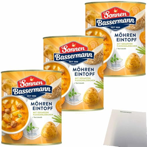 usy Bundle für Sonnen Bassermann Möhren-Eintopf 3er Pack (3x800g Dose) + usy Block