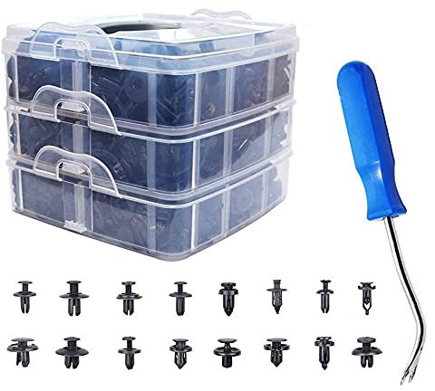 ANCLLO 625Pcs Rivetti in plastica per auto Elementi di fissaggio Push Type Pin Rivetti Clips Kit di rifinitura per Toyota, Honda, Buick, BMW, Daewoo, GMC, Jeep Suzuki e Mazda