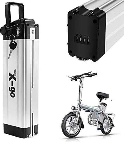 X-go 36V Batería para Bicicleta Electrica 360WH 4Port de Iones de Litio Li-Ion Recargable al Motor 250W 350W E-Bike Pedelec Silverfish Batería y Cargador