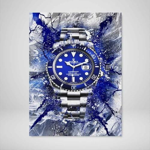 DEVICI Wandbilder – Rolex Submariner Blue – Wandbilder Wohnzimmer, Büro, Bilder Leinwand, Poster & Kunstdrucke, Wanddekoration Wohnzimmer