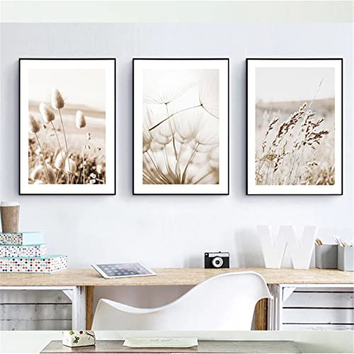 RAILONCH 3er Set Wandbilder Wohnzimmer Natur Pflanzen Poster Modern Stilvolles Wandposter Wanddeko ohne Rahmen Home Schlafzimmer Deko (30 x 40 cm)