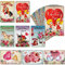 56 Stück Vintage Valentinstagskarten Tier Valentinstag Karten Bunte Grußkarten für Klassenzimmer Kinder Urlaub Basteln Hochzeit Verlobung Jahrestag Supplies 15,2 x 10,2 cm, 8 Stile
