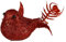 BURI Weihnachtsbaumschmuck Vogel mit Glitter 4er-Set Christbaumschmuck Weihnachtsdeko, Farbe:rot