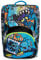 SJ Gang Zaino Scuola Estensibile, Blu Nero, Flip 3D Boy, Zaino Doppio Scomparto Estensibile Con Pattine Sfogliabili, Dinosauro 3D, Scuola Elementare e Tempo libero, Bambino