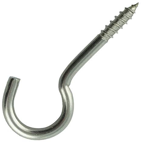 Eisenwaren2000 | 5,2 x 80 mm Haken-Schraube (20 Stück) - Schraubhaken runde Ausführung mit Holzgewinde - Edelstahl A2 V2A - rostfrei