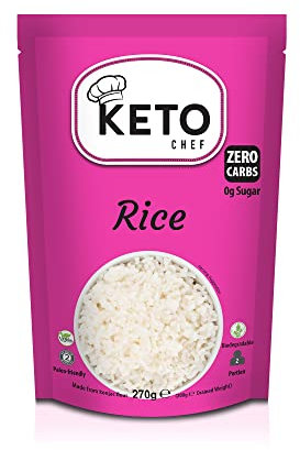 Keto Chef Riz mince adapté aux paléos – Farine de konjac riz instantané végétalien, Shirataki, sans glucides, sans sucre, aliment diététique sain et faible en calories | Prêt à manger (270 g)