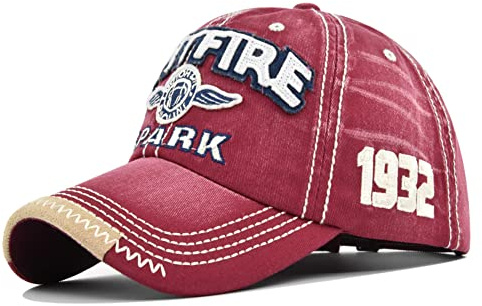 YULOONG Vintage Baseball Cap Stickerei Spitfire Washed Denim Trucker Cap 100% Baumwolle Sonnenhut für Männer Frauen Verstellbare Größe