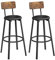 VASAGLE Tabouret de Bar, Lot de 4, Chaise de Cuisine, Rembourré, PU, Assise 75,5 cm, Repose-Pieds, Montage Simple, Industriel, Salle à Manger, Cuisine, Marron Rustique et Noir Classique 8LBC069B81