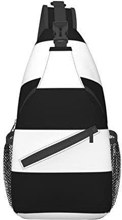 ASEELO Blackgound Rosen-Rucksack, leicht, mit einem Riemen, für Outdoor-Reisen, Wandern, Sport, Schwarz, Streifen schwarz weiß, Einheitsgröße