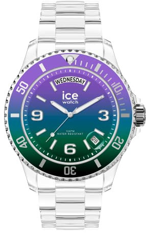 Ice-Watch - ICE clear sunset Purple green - Mehrfarbige Damenuhr mit Plastikarmband - 021433 (Medium)