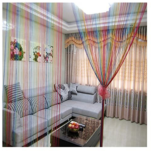 Perlenvorhang Vintage Vorhänge Regenbogen mit 6 Farben Vorhänge Salon Das Schlafzimmer