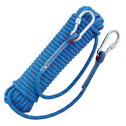Outdoor Climbing Rope 16mm Polyester Rock Static Climbing Rope 49ft 82ft 115ft 148ft 295ft Fire Rescue Rope Boat Anchor Marine Rope Arborist Rope Hoist Rigging Line (Color : Blue, Size : 16mm x 180m