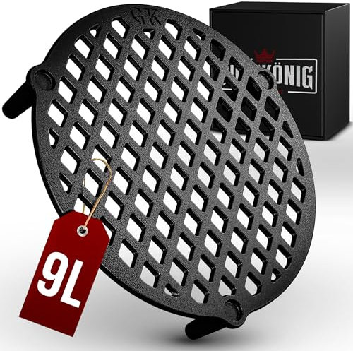 GUSSKÖNIG Gusseisen Stapelrost für 9 Liter DutchOven [Ø 24cm] - Einsatz für Dutch Oven - Staple Grate - Grillrost Dreibein Gusseisen Dutch Oven Untersetzer - Zubehör