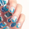 DANNI & TONI Halb ausgehärtete Gel Nagelfolien (Ocean Wave) Blau Meereswelle Glänzend Nagelset uv Gel Nagelfolie Nageldesign Nagelfolie Selbstklebend Wraps 28 Aufkleber