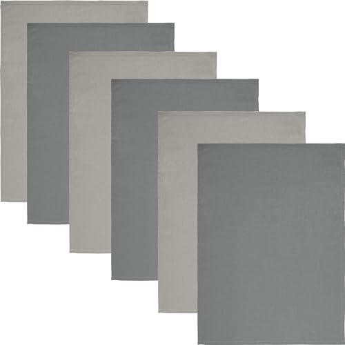 REDBEST Geschirrtuch Tulsa 6er-Pack Baumwolle stein/grau Größe 50x70 cm