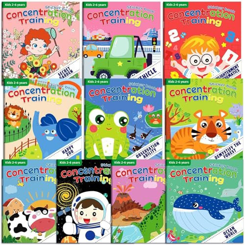 LEADSTAR 10 Stück Stickerbüch Kinder,Spielzeug Sticker Lernspielzeug Geschenke,Aufkleber für Kinder, Immer Wieder Stickerbuch ab 2 jahre Jungen,Mädchen Geschenk,für Stickerbuch ab 2 3 4 5 6 Jahre