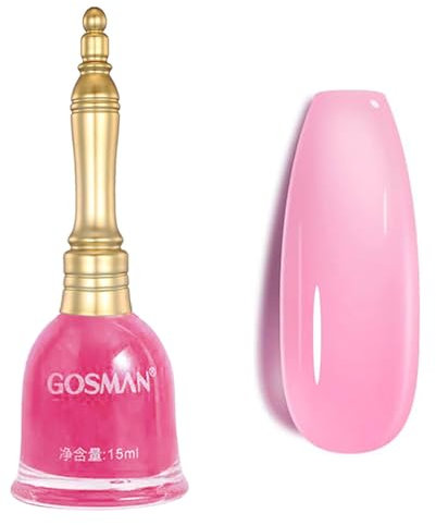 Jelly Nail Polish - Peach Pink Nail Polish - Light Pink Jelly Style Air Dry Nail Varnish - Fast Drying Natural Transparent Color Nail Art - No Chip Long Last Breathable Home DIY