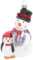 Krebs Glas Lauscha - Weihnachtsdekoration/Christbaumschmuck aus Glas - Schneemann mit Pinguin - Größe: ca. 13 cm