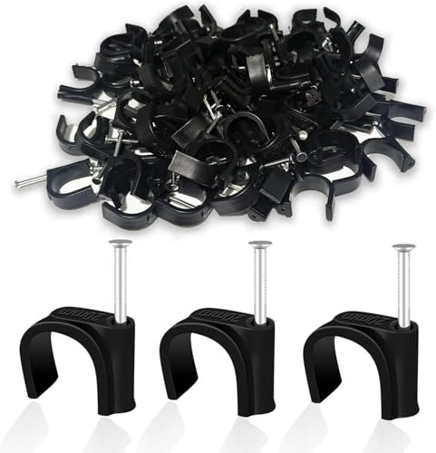 LOUZAGO 50 morsetti Pex, ganci Pex da 3/4, raccordi Pex neri, morsetti a J con chiodo Pex per tubi OD da 3/4, filo di fissaggio (20 mm)