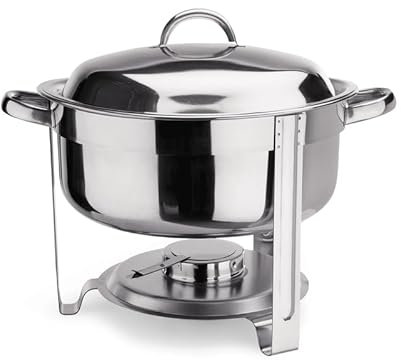 2x Suppen Chafing Dish Ø 33 cm mit Brennpastenbehälter und rundem Speiseeinsatz