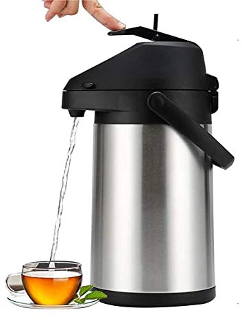 Thermo-Kaffeespender aus Edelstahl, 3 l, große isolierte Getränkekaraffe für Heiß-/Kaltwasser, Hebelwirkung, 3,8 l Größenoption