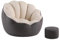 BotYcht Sitzsack Bezug(ohne Füllung), Kürbisform Sitzsack Stühle Sofa Stuhlbezug, Samt Baumwolle, Waschbar, für Kinder Jugendliche und Erwachsene,Off White +Gray