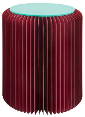 Remember Papierhocker Papillon Bordeaux - klappbarer Sitzhocker - belastbar bis 100 kg - 42 cm hoch ø 36 cm