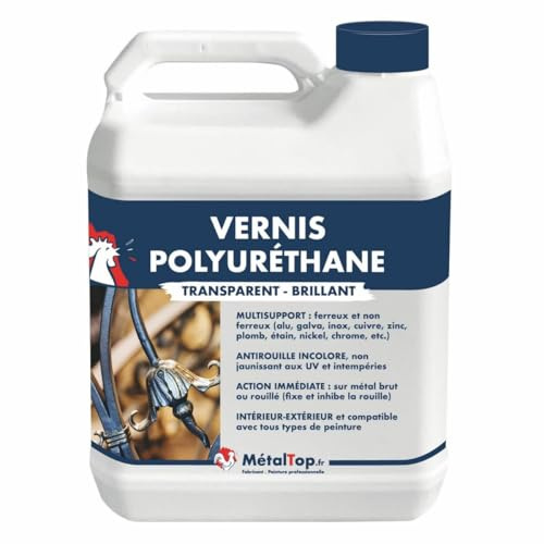 Metaltop - Vernis Polyurethane - 1 L - Protection haute résistance pour surfaces métalliques