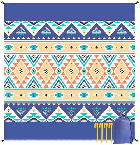 Couverture de plage imperméable Grande - 280 x 300 cm - Ultra légère - Sans sable - Pique-nique - Randonnée - Camping