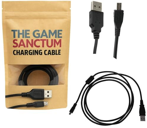 The Game Sanctum [2 Pack] Micro USB Charging Cable for PS4 Controller Long 3m with Ferrite Core (Also Fits Xbox One Controllers)