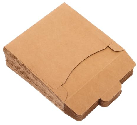 UTHCLO 50 Stück Packung Quadratische CD Hüllen aus Papier in Khaki für DVDs | Grußkarten und Geschenkverpackung, Retro Optik mit Klassischem Stil, Selbstgemacht Deko Geeignet