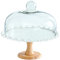 Amosfun piatto alto supporti per torte supporto per torta a più livelli Nozze Servire il vassoio teglia da con coperchio Stand per torta con copertura a cupola Bicchiere bianca