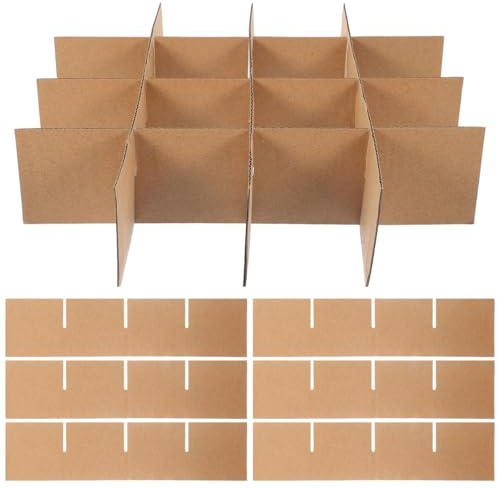 BESPORTBLE Cardboard Moving Boxes Dividers Set with Shock-Resistant Partitions 13.19 X 3.15 X 0.12In Dish Packing Kit for Secure Glass & Fragile Item Storage and Transport