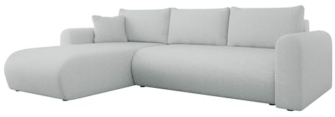 Mirjan24 Ecksofa Eliwo, Design Eckcouch, Couch mit Schlaffunktion und Bettkasten, Wohnlandschaft, Bettfunktion L-Form Sofa, Ottomane universell (Lambi 11)