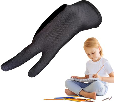 Luckxing Digitaler Zeichenhandschuh - Zweifinger Grafiktablett Handschuh - 2 Stück Atemaktive Handschuhe Reduzieren Reibung Für Malen Und Zeichnen