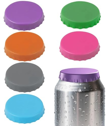 6-Pack Can Lids for Soda – Reusable, Airtight Seal to Maintain Carbonation & Prevent Spills