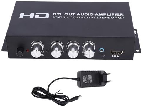 Yanmis M045 Stereo-Verstärker, 2-Kanal-Soundempfänger, Bluetooth-HiFi-Stereo-Leistungsverstärker, Unterstützt HDMI, AUX-Eingang, für Heimcomputer (EU-Stecker)