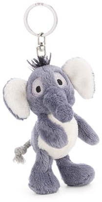 Schlüsselanhänger Elefant EL-Flora 10cm - grau - Treuer-Plüschbegleiter für Rucksack oder Tasche, Schlüsselhalter für Klein und Groß | 62732