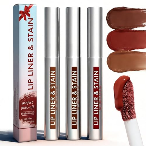 3 Piezas Peel Off Lip Tint,Tinte Labial Desprendible Tipo Delineador,Voluminizadores E Hidratantes,De Larga DuracióN,Acabado Mate De Larga DuracióN,3 Colores Naturales