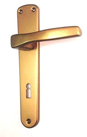Maniglia per porte, in alluminio bronzato, con placca distanza 70