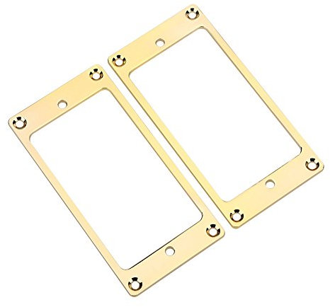 Humbucker Rahmen Metall 2 Stück Humbucker Cover E-Gitarre Pickup Rahmen Montage Ring(gold)