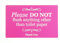 Plaque autocollante élégante rose pour toilettes, salle de bain, WC, fosse septique – Please do not flush anything other than toilet paper